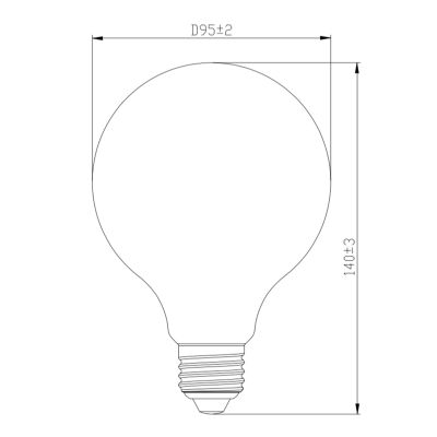 Lucent Filament LED Globe 2700K 320° 220-240V - 50-4 Noxion Ampoule LED Globe G95 E27 7.3W (Remplace 60W) 2700K Blanc Très Chaud