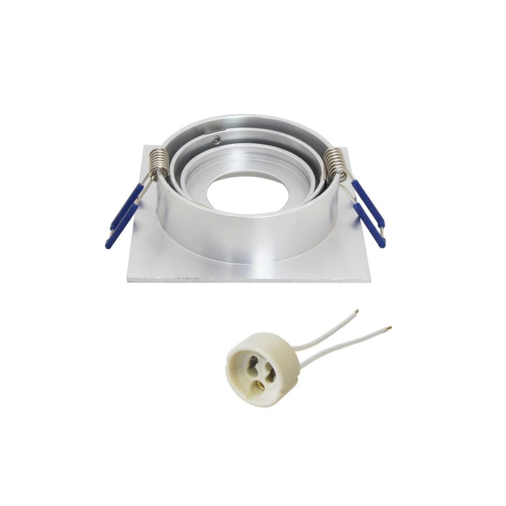 Noxion Encastré Spot Boxi MR16 inclinable Aluminium Diamètre 80mm - GU10 Culot-4 Noxion Support Spot Encastré Boxi Aluminium Inclinable (GU10)