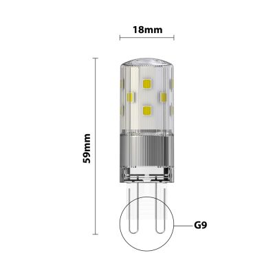 Noxion LED Bolt G9 3.8-40W 830 ND-3 Noxion Capsule LED G9 Bolt 3.8W (Remplace 40W) 3000K Blanc Chaud
