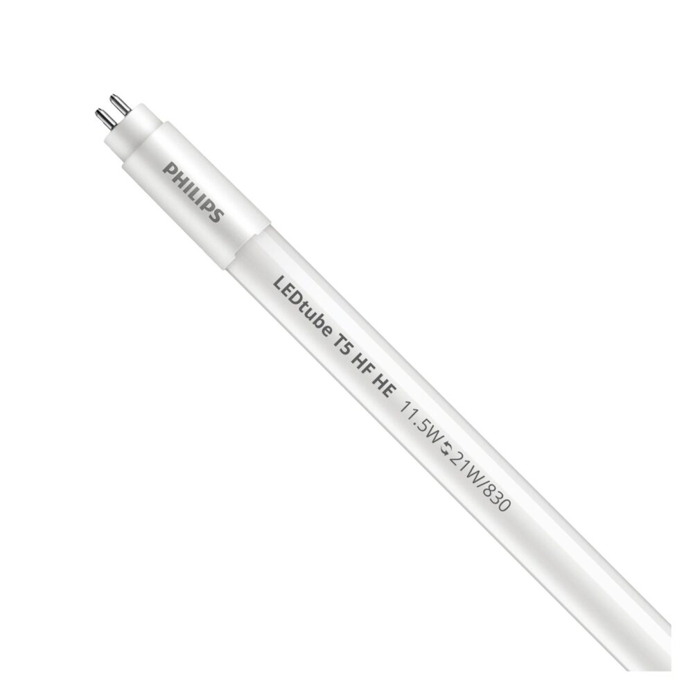 Philips LED Tube T5 MASTER (Direct 230V) High Efficiency 11.5W 1600lm - 830 Blanc Chaud 85cm - Équivalent 21W-1 Philips Tube LED T5 MASTER HE 85cm 11.5W (Remplace 21W) 3000K