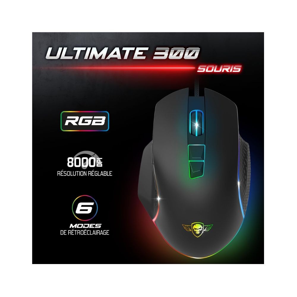 4 en 1 Ultimate 300 - Clavier-Souris-Tapis-Casque4 The G-Lab Pack Gaming Ultimate 300 - Combo 4-en-1 Clavier, Souris, Tapis et Casque Rétroéclairés