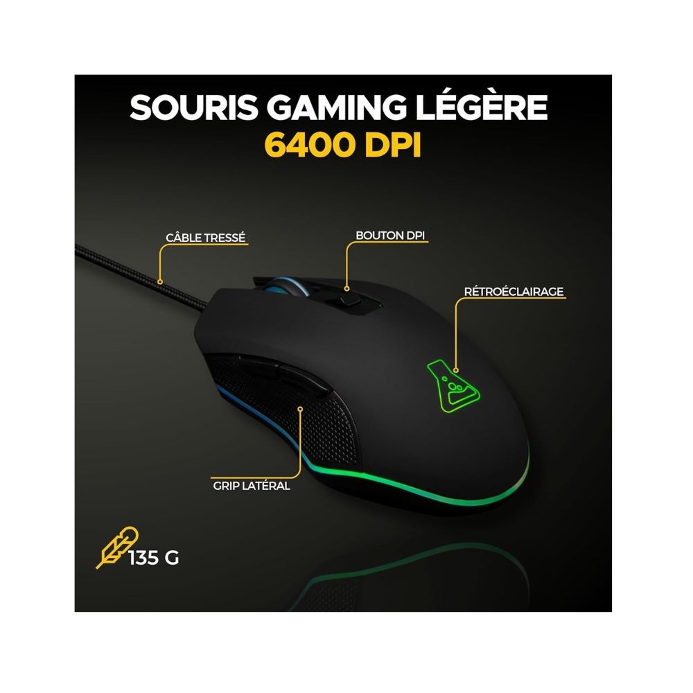 Clavier-souris2 The G-Lab Combo Helium - Pack Gaming Clavier AZERTY et Souris Filaire Rétroéclairés