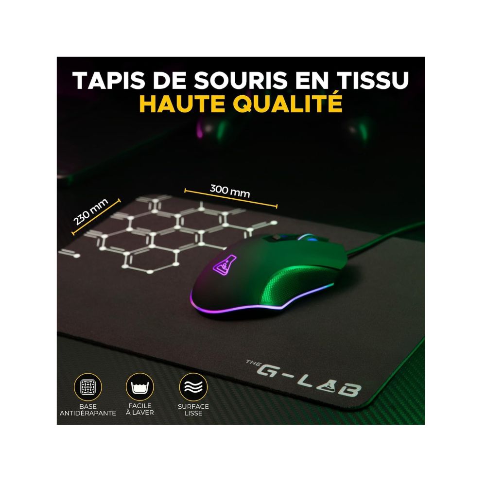 Clavier-souris3 The G-Lab Combo Helium - Pack Gaming Clavier AZERTY et Souris Filaire Rétroéclairés