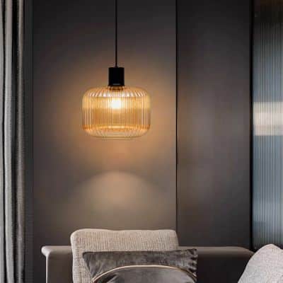 D'Lite Suspension Design Leffinge Verre Ambre