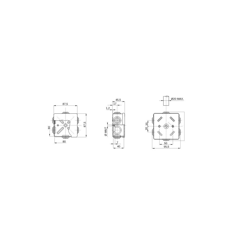 BOÎTE DE DÉRIVATION blanc Gewiss Boîte de Dérivation IP44 80x80x40mm Couvercle à Clipser