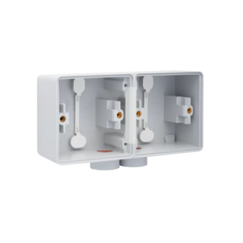 Niko Hydro Boîtier en Saillie Double Horizontal 2 Entrées Gris IP55