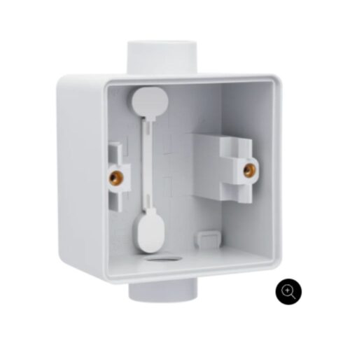 Boîte en saillie simple étanche aux projections d'eau avec deux entrées M20 simples pour une fonction, couleur gris Niko Hydro Boîtier en Saillie Simple 2 Entrées (Haut) Gris IP55