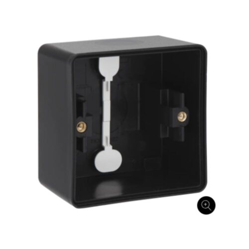 Boîte en saillie simple étanche aux projections d'eau avec deux entrées flexibles simples pour une fonction, couleur noir Niko Hydro Boîtier en Saillie Simple avec 1 Embout Blanc IP55