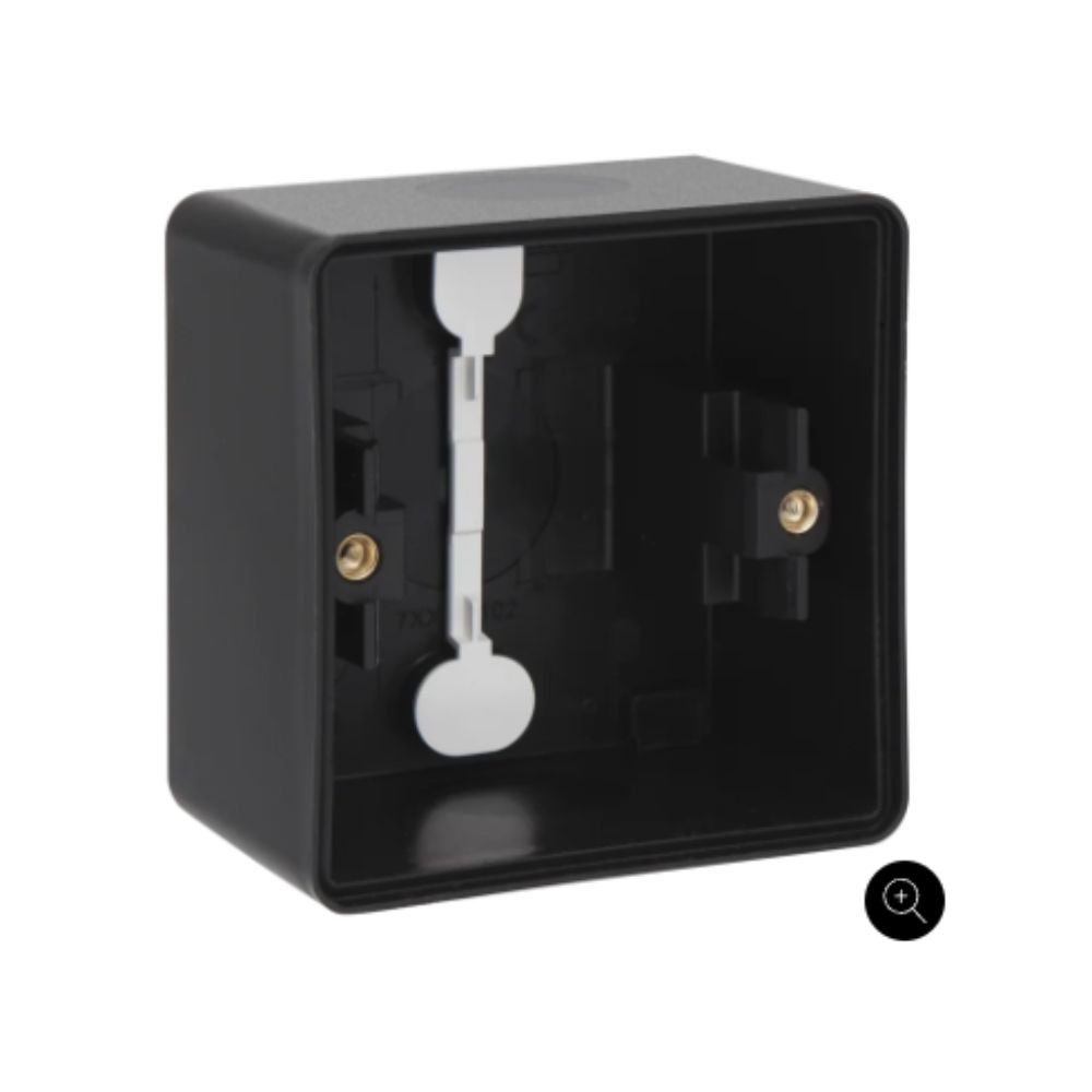 Boîte en saillie simple étanche aux projections d'eau avec deux entrées flexibles simples pour une fonction, couleur noir Niko Hydro Boîtier en Saillie Simple avec 1 Embout Blanc IP55
