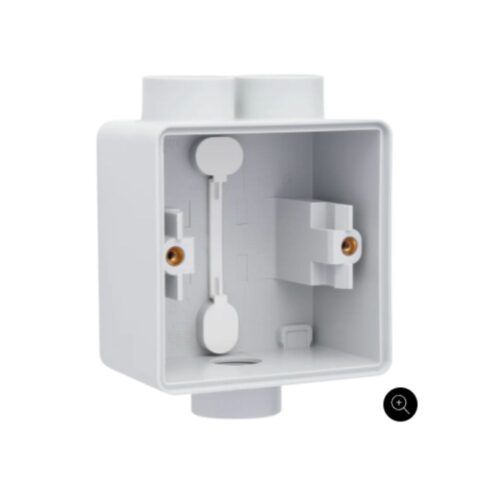Boîte en saillie simple étanche aux projections d'eau avec une entrée M20 double et une entrée M20 simple pour une fonction, couleur gris Niko Hydro Boîtier en Saillie Simple 3 Entrées Gris IP55
