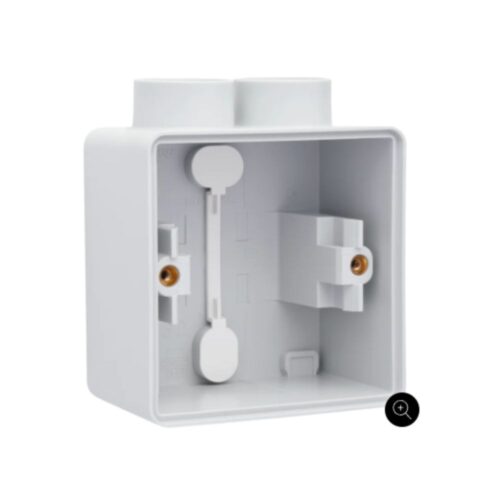 Boîte en saillie simple étanche aux projections d'eau avec une entrée M20 double pour une fonction, couleur gris Niko Hydro Boîtier en Saillie Simple 2 Entrées Gris IP55