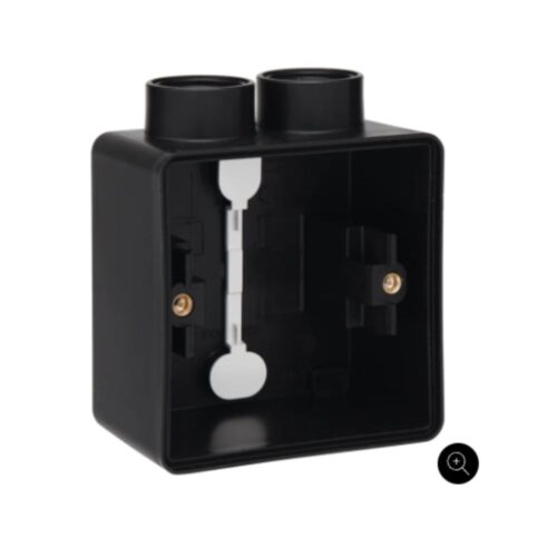 Boîte en saillie simple étanche aux projections d'eau avec une entrée M20 double pour une fonction, couleur noir Niko Hydro Boîtier en Saillie Simple 2 Entrées Blanc IP55