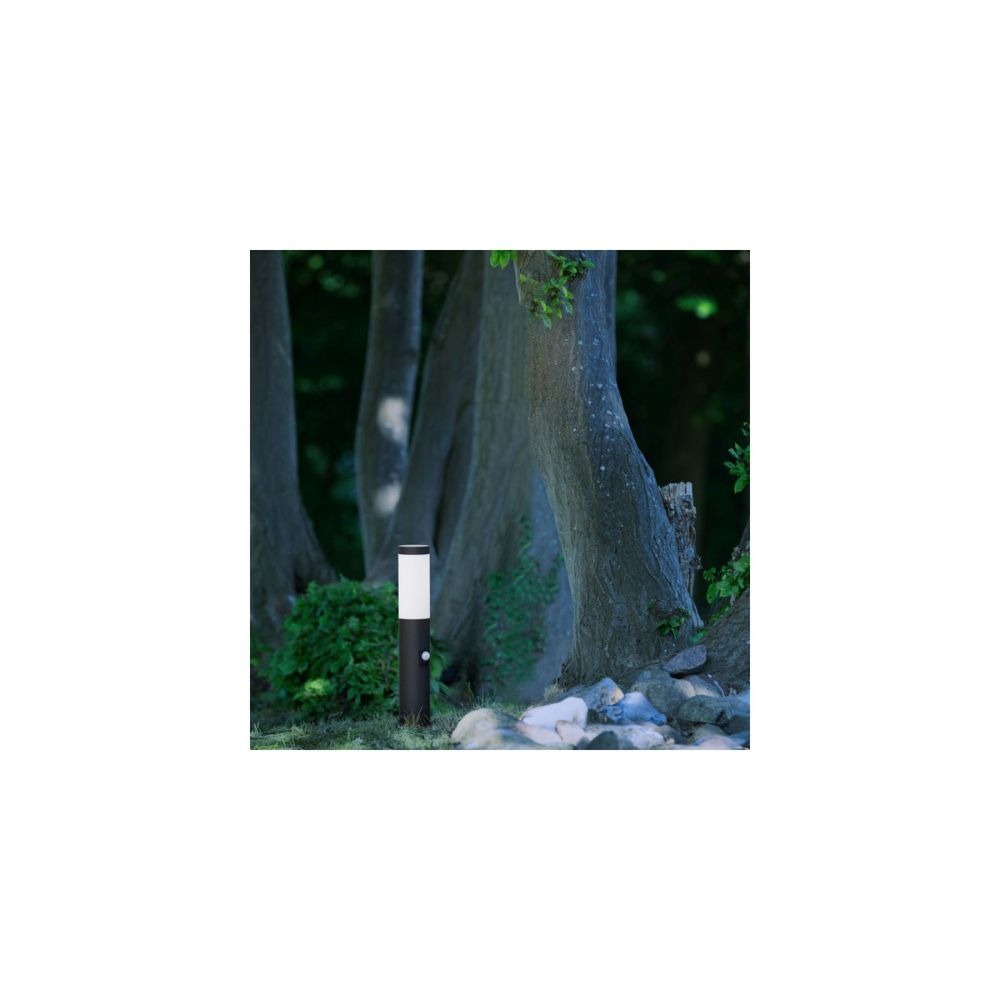 Brilliant Dody Borne Extérieure avec Détecteur de Mouvement - Potelet Jardin Noir IP44 - Hauteur 40cm - E277 Brilliant Borne de Jardin Dody Noir avec Détecteur