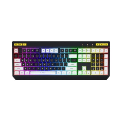 Clavier HATOR Icefall Noir-Blanc Clavier Gaming HATOR Icefall - QWERTY, Noir/Blanc, RGB