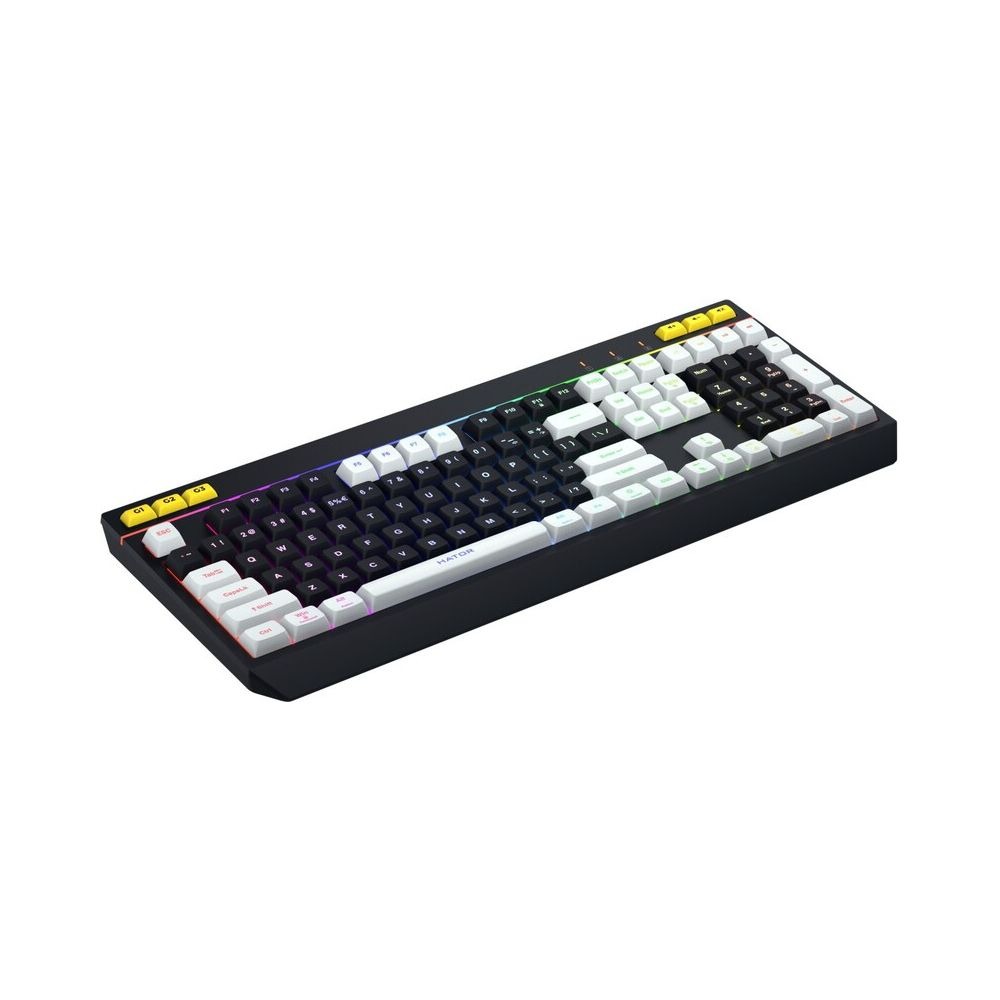 Clavier Gaming HATOR Icefall - QWERTY, Noir/Blanc, RGB