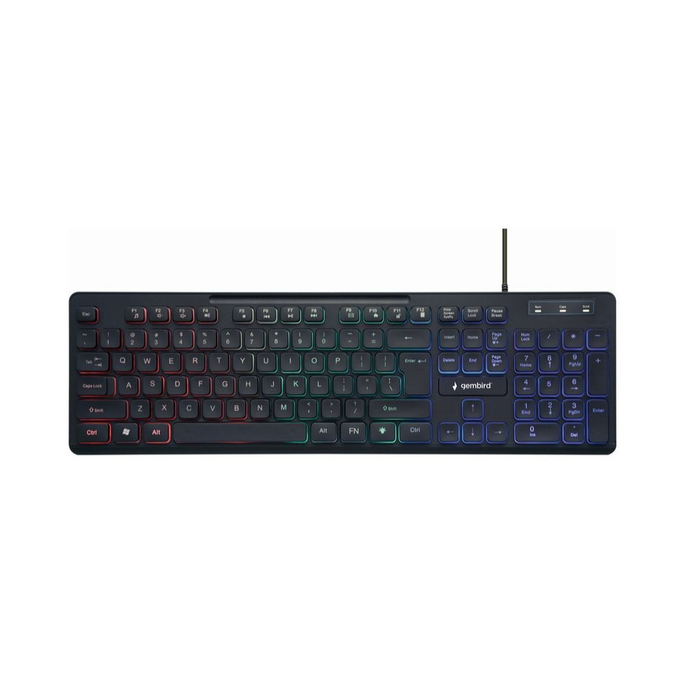 Clavier Gembird KB-UML-02 Rainbow - QWERTY, Noir