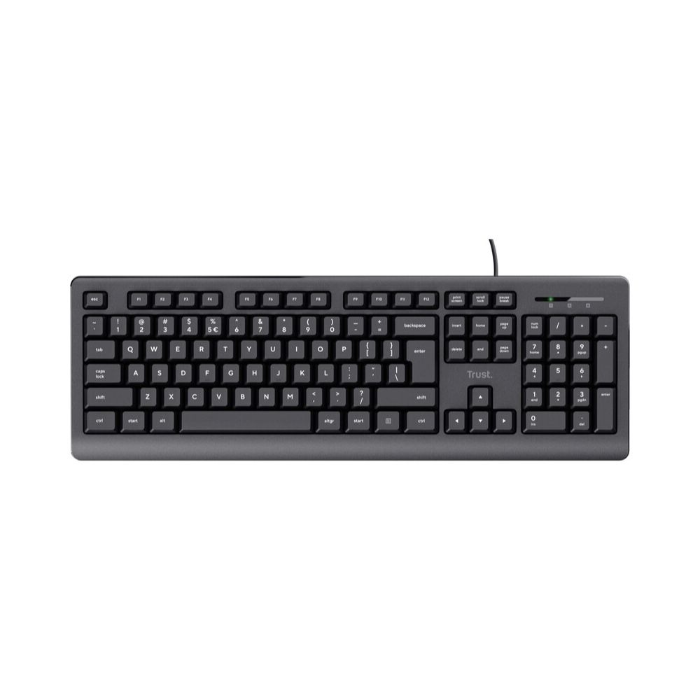 Clavier Filaire Trust Primo - AZERTY Belge, Noir