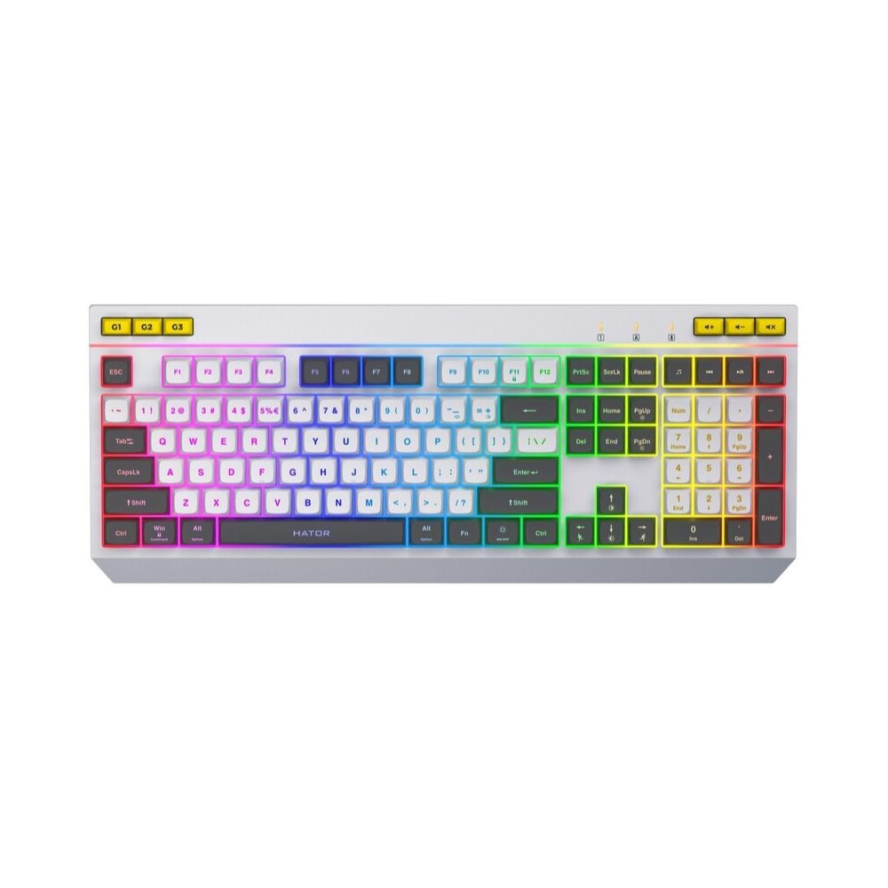 Clavier Gaming HATOR Icefall Blanc - QWERTY, Cherry MX, RGB