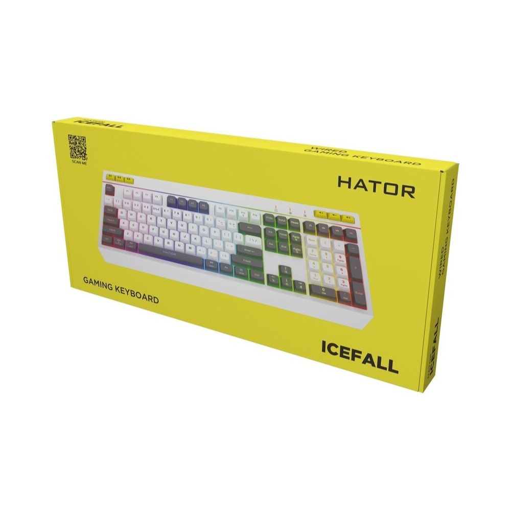 Clavier Gaming HATOR Icefall Blanc - QWERTY, Cherry MX, RGB