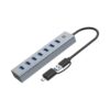 Conceptronic HUBBIES21G, hub d'interface USB 3.2 Gen 1 (3.1 Gen 1) Type-A 5000 Mbit/s, gris