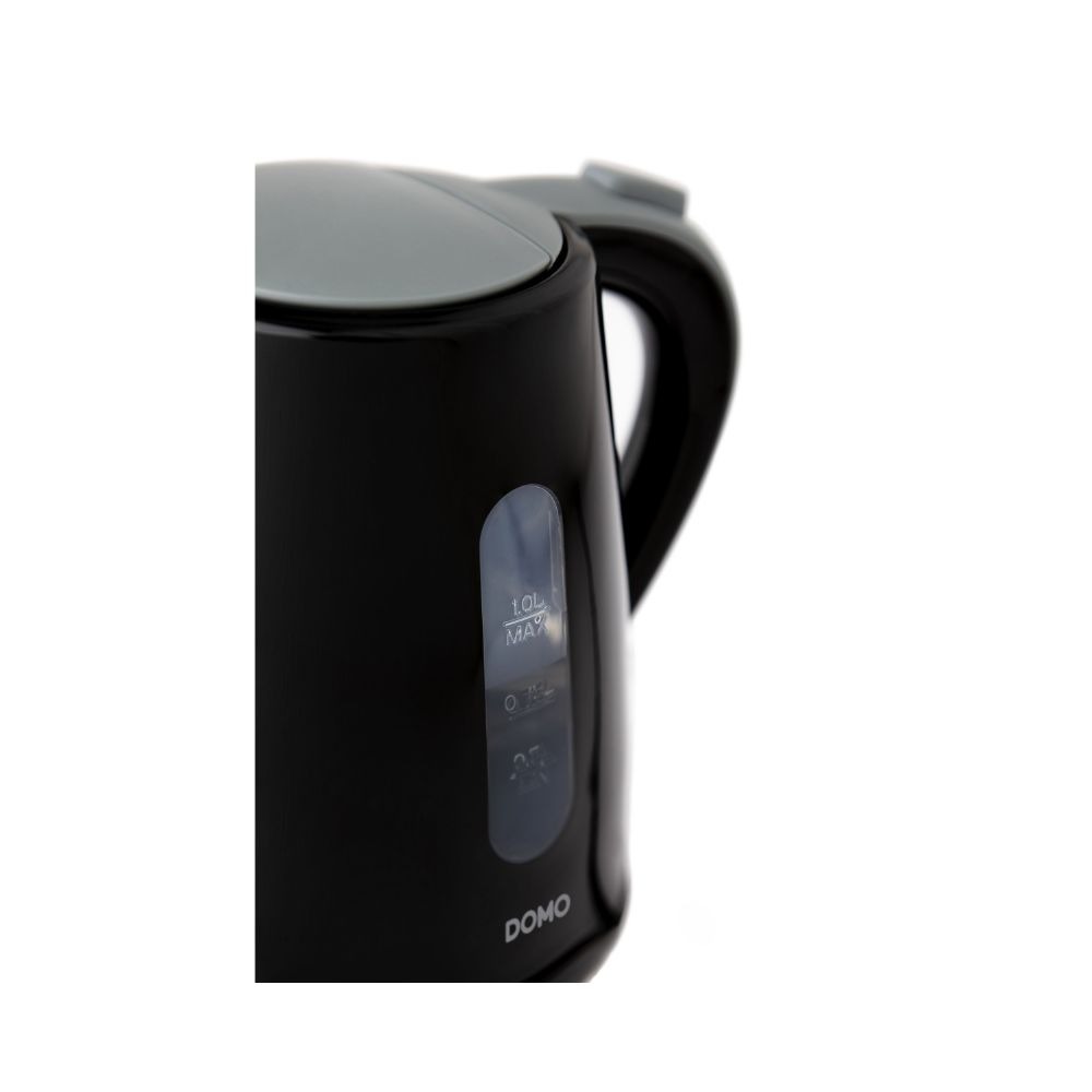 DOMO - Bouilloire - 1l - base rotative 360° - noir/gris