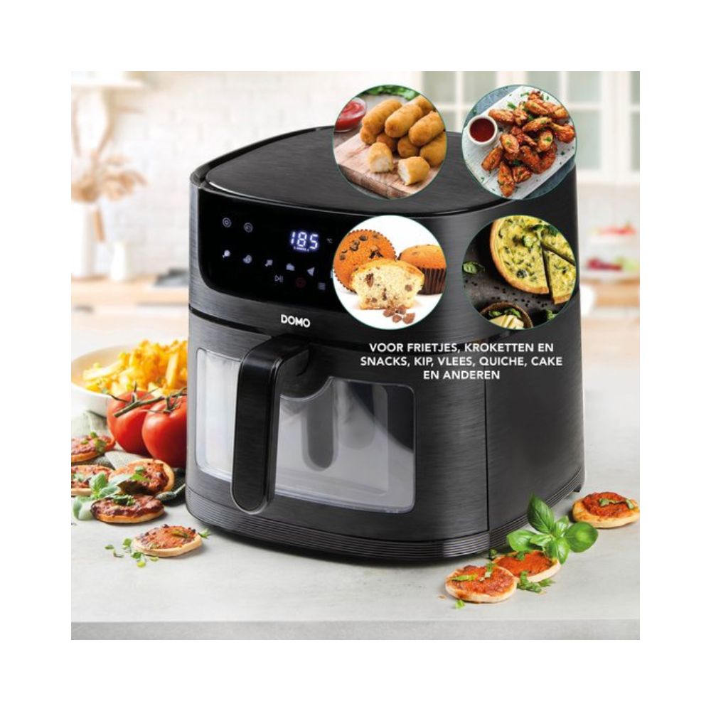 DOMO DO543FR2 DOMO Airfryer XL 8L - Friteuse à air chaud avec Hublot de contrôle