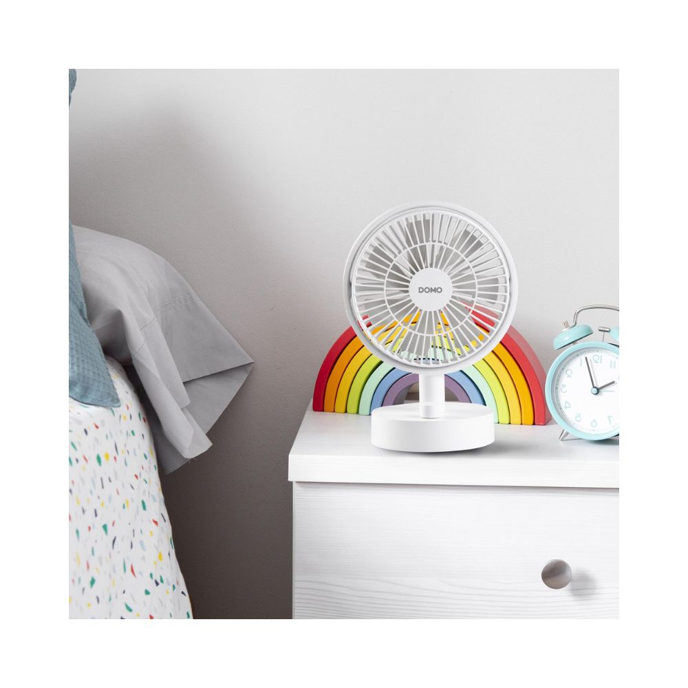 DOMO Ventilateur de Table Rechargeable USB - Sans fil - Lithium-ion