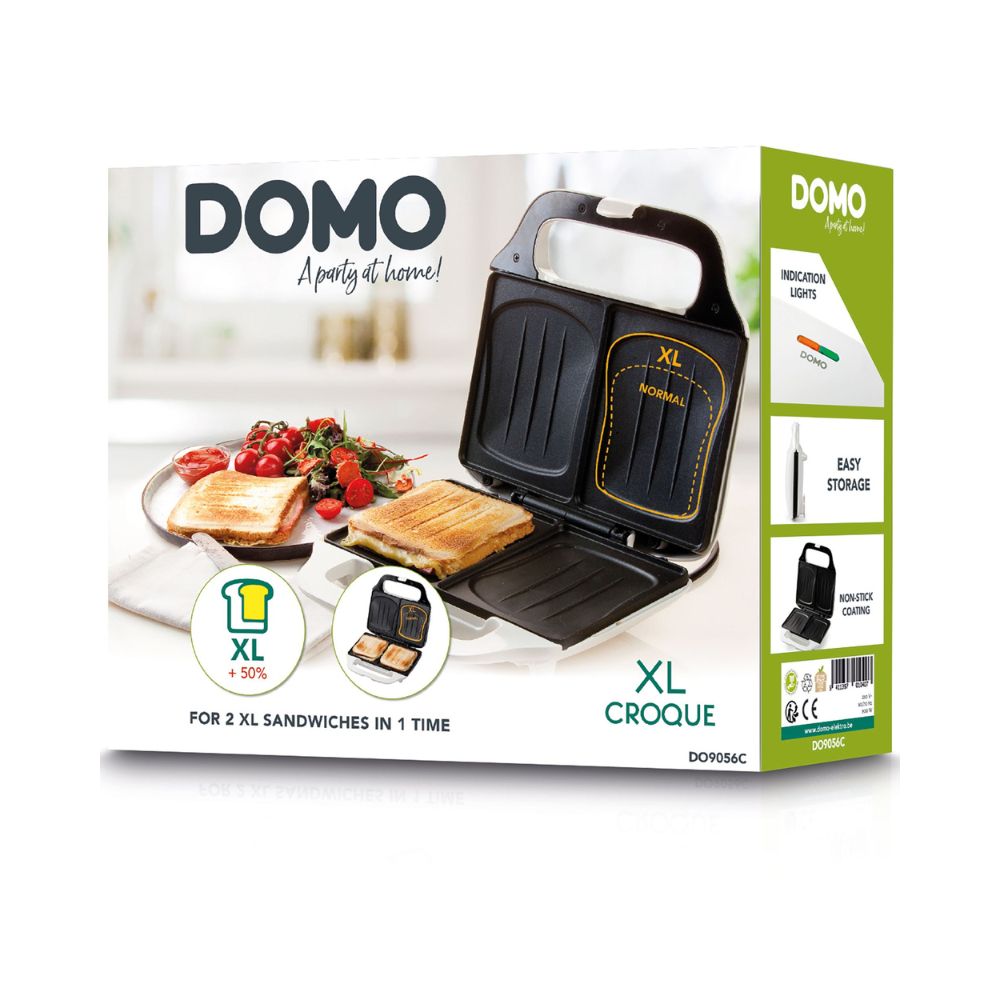 DOMO Machine à Croque-Monsieur 900W - Plaques de cuisson XL