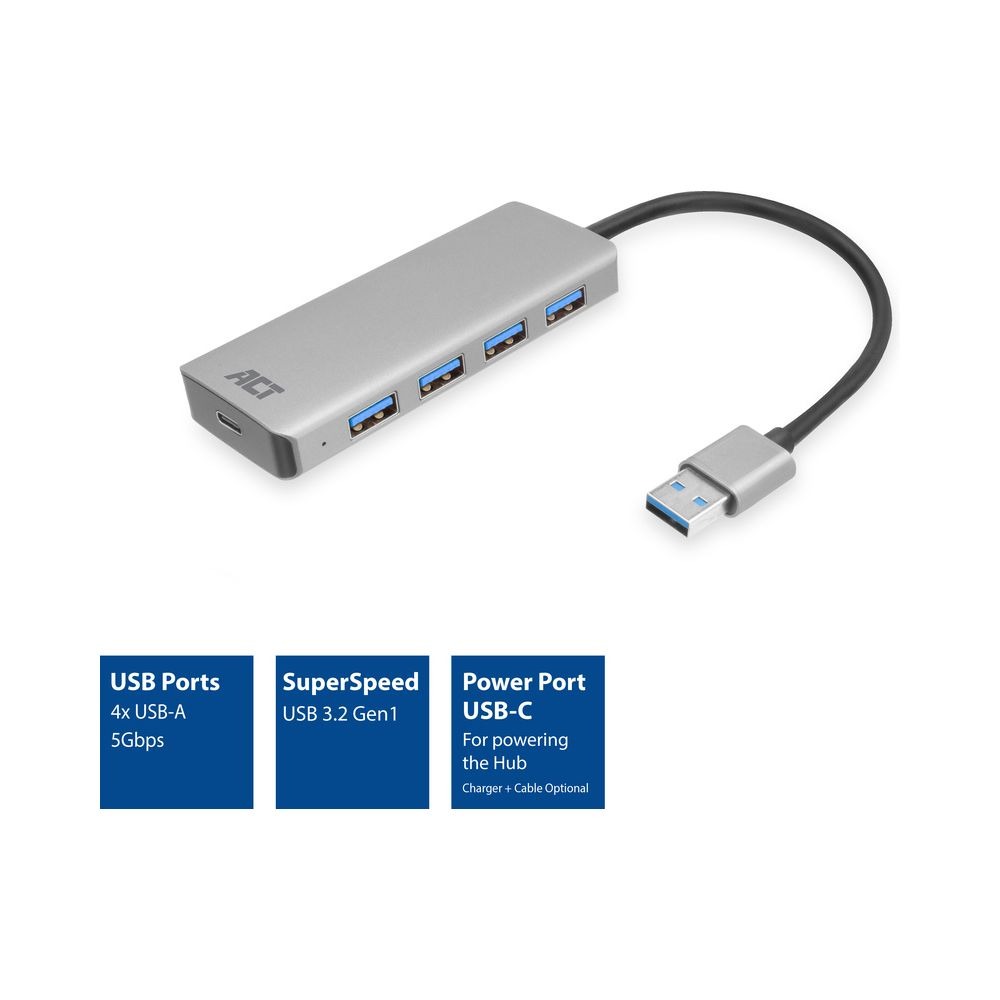 Hub USB-A ACT 3.0. 4 ports USB-A
