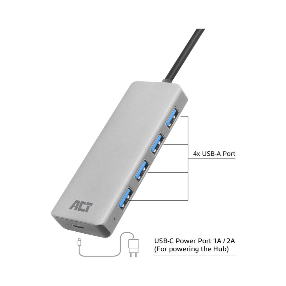 Hub USB-A ACT 3.0. 4 ports USB-A