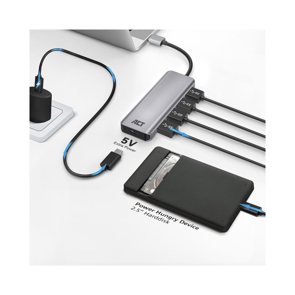Hub USB-A ACT 3.0. 4 ports USB-A