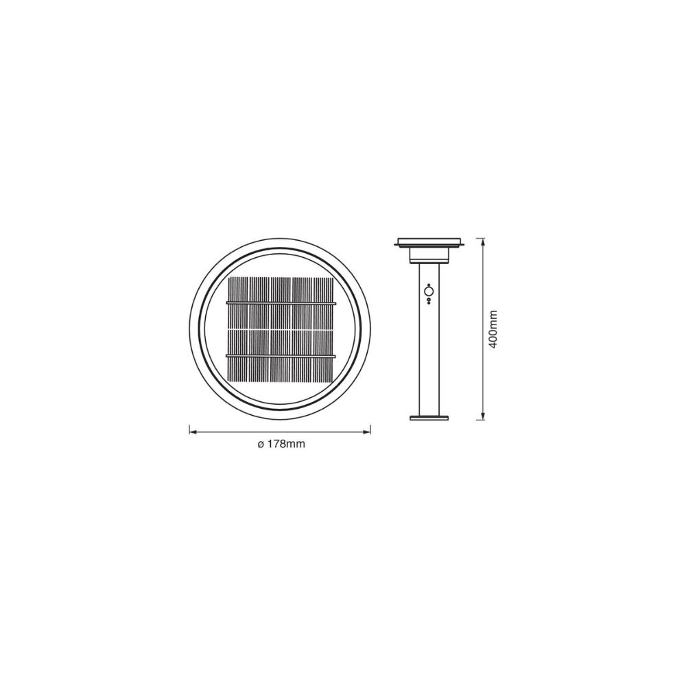 Ledvance Borne Solaire Double Circle Inox avec Détecteur