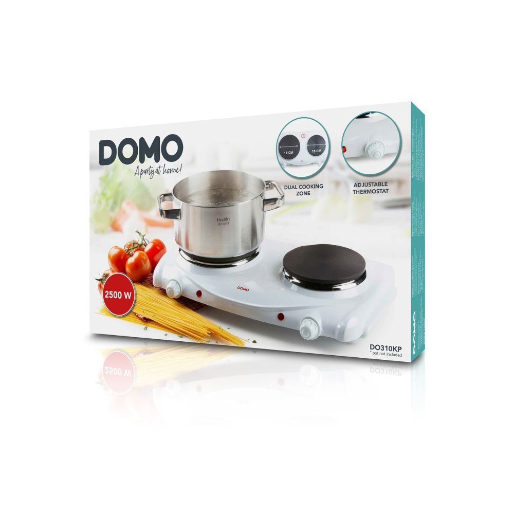 DOMO Plaque de Cuisson Électrique Autonome - 2 Zones Ø 18,5cm & 15,5cm - 2500W