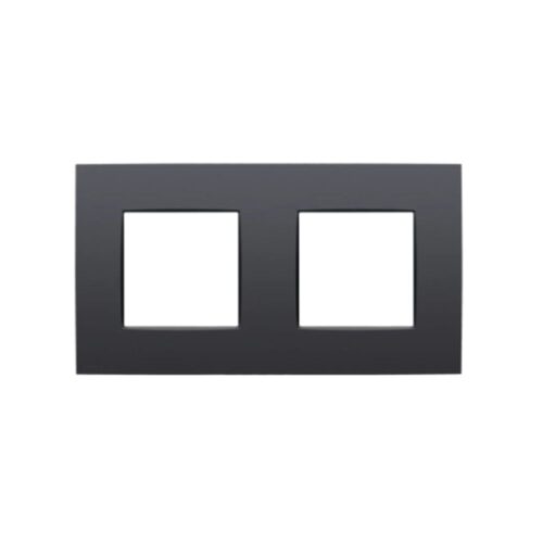 Plaque de recouvrement double avec un entraxe de 71 mm, couleur Niko Intense anthracite coated Niko Pure Plaque de Recouvrement Double Entraxe 71 mm Anthracite