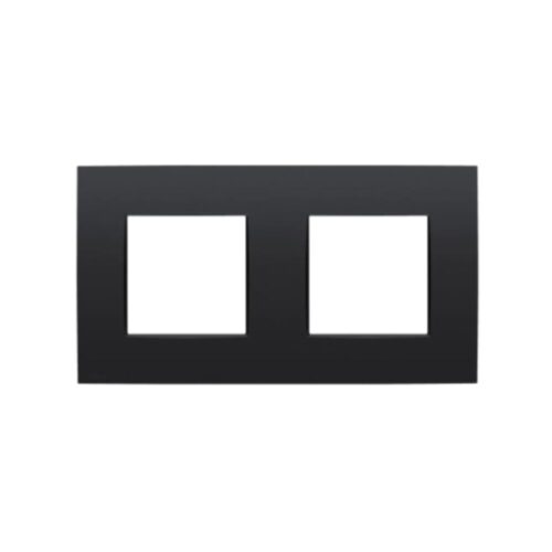 Plaque de recouvrement double avec un entraxe de 71 mm, couleur Niko Intense matt black coated Niko Pure Plaque de Recouvrement Double Entraxe 71 mm Black Coated