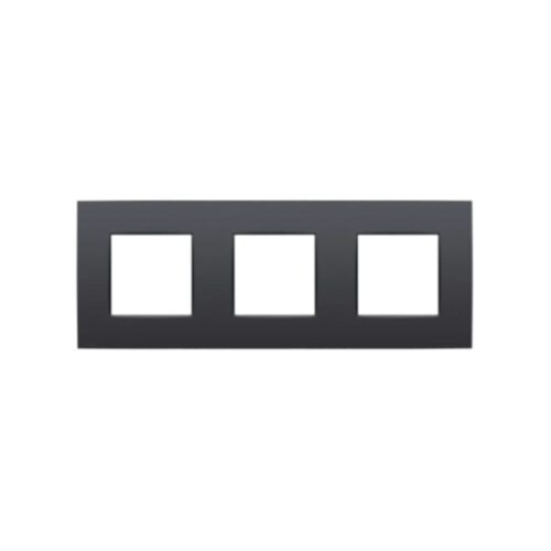 Plaque de recouvrement triple, entraxe de 71 mm, couleur Niko Intense anthracite coated Niko Pure Plaque de Recouvrement Triple Entraxe 71 mm Intense anthracite Coated
