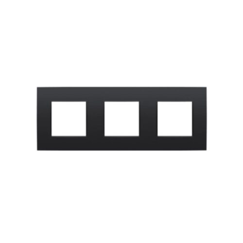 Plaque de recouvrement triple, entraxe de 71 mm, couleur Niko Intense matt black coated Niko Pure Plaque de Recouvrement Triple Entraxe 71 mm Black Coated