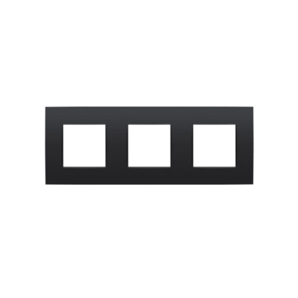 Plaque de recouvrement triple, entraxe de 71 mm, couleur Niko Intense matt black coated Niko Pure Plaque de Recouvrement Triple Entraxe 71 mm Black Coated