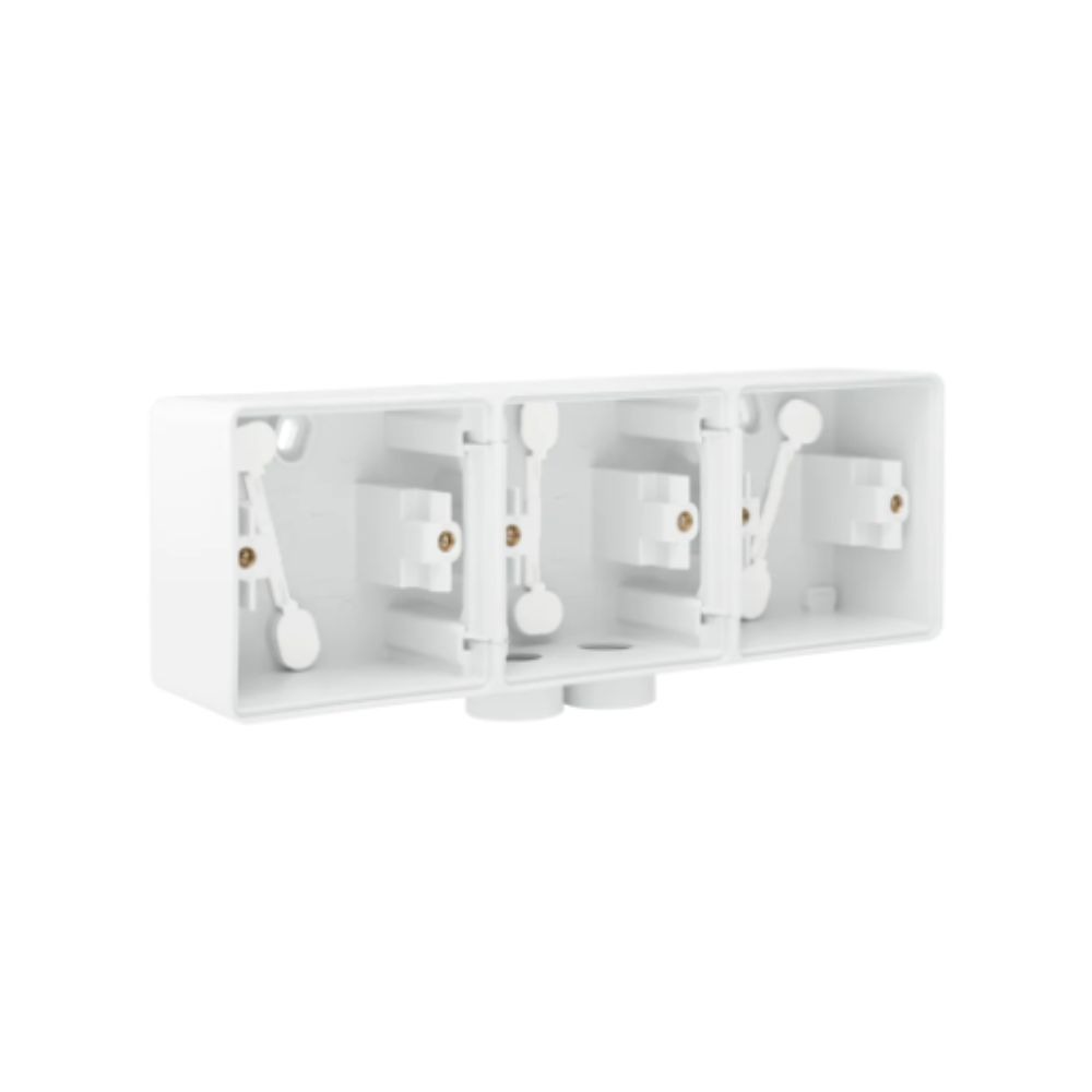Niko Hydro Boîtier en Saillie Triple Horizontal Noir IP55