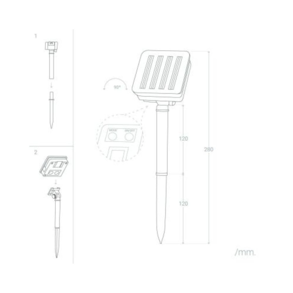 Bright Choice Guirlande lumineuse LED Moonballs ABS 1W 20lm - 830 Blanc Chaud Solar2 Bright Choice Guirlande Lumineuse LED Moonballs Solaire