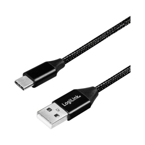 Câble USB LogiLink USB-C mâle vers USB-A mâle - 1,00 m - Noir Câble USB LogiLink USB-C mâle vers USB-A mâle - 1,00 m - Noir