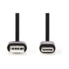 Câble USB Nedis USB-A mâle vers USB-C mâle - 2,00 m - Noir