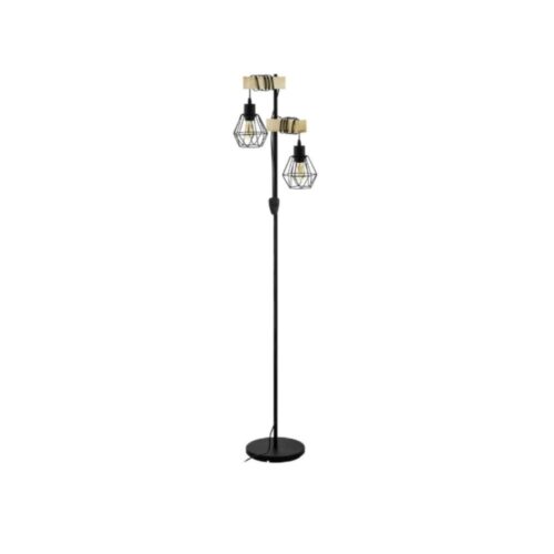 Eglo Lampadaires Salon Townshend 5 Acier Bois Noir IP20 - Convient pour 2x E27 Eglo Lampadaires Salon Townshend 5 Acier Bois Noir | IP20 - Convient pour 2x E27