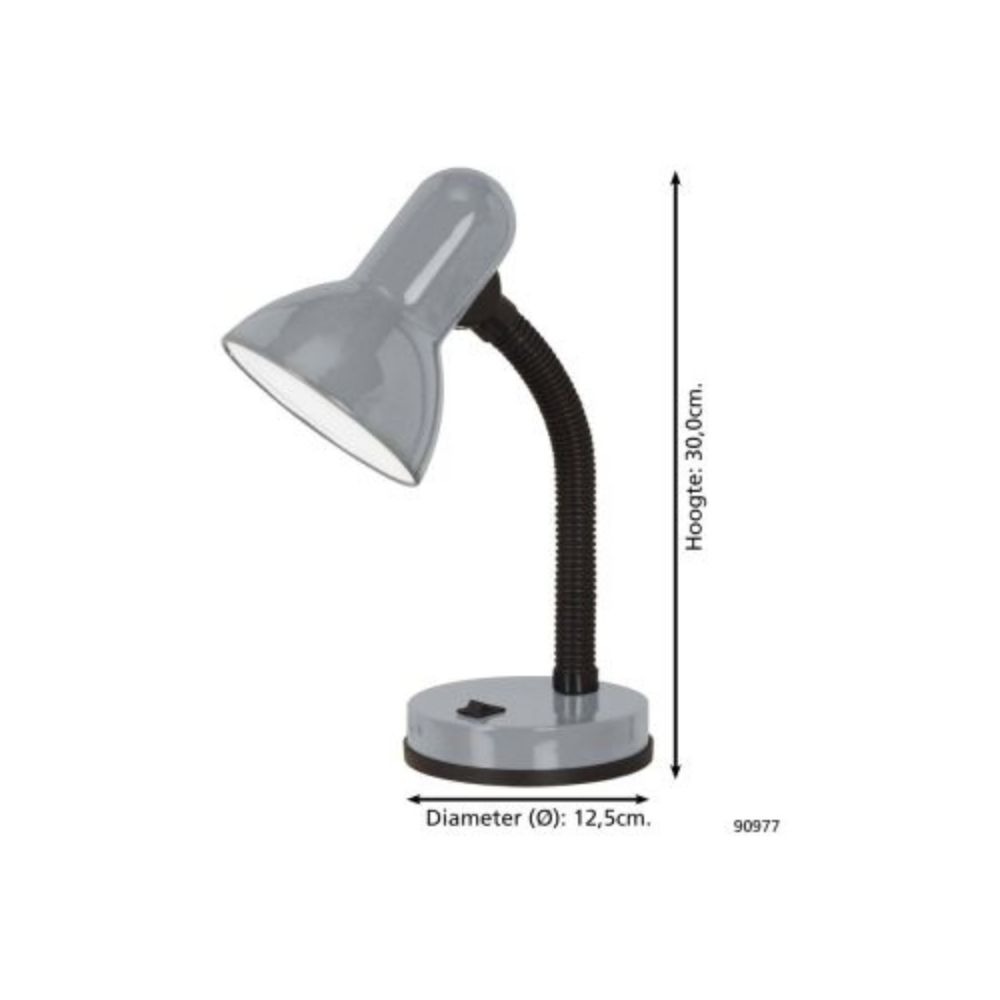 Eglo Lampe De Chevet Basic 1 Acier Argent IP20 - Pour 1x E272 Eglo Lampe De Chevet Basic 1 Acier Argent