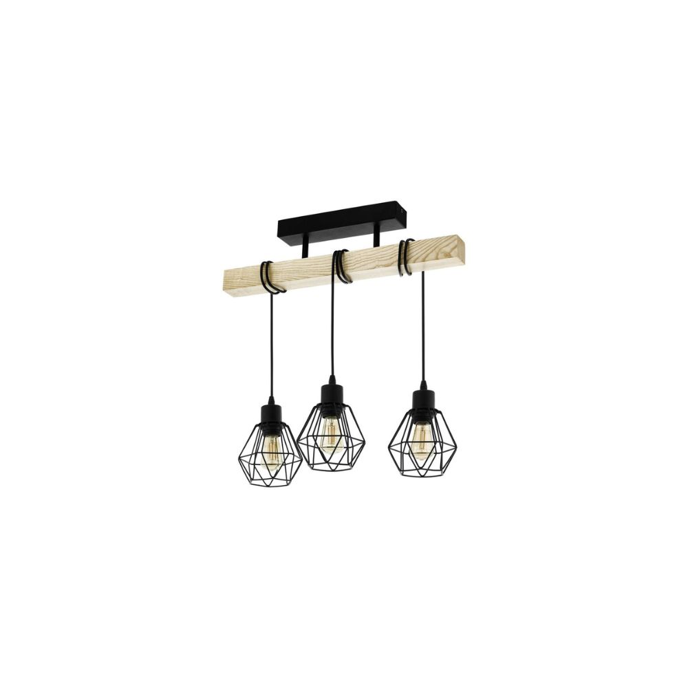 Eglo-Plafonnier-Townshend-5-Acier-Bois-Noir-IP20-Convient-pour-3x-E27-2.jpg Eglo Plafonnier Townshend 5 Acier Bois Noir | IP20 - Convient pour 3x E27