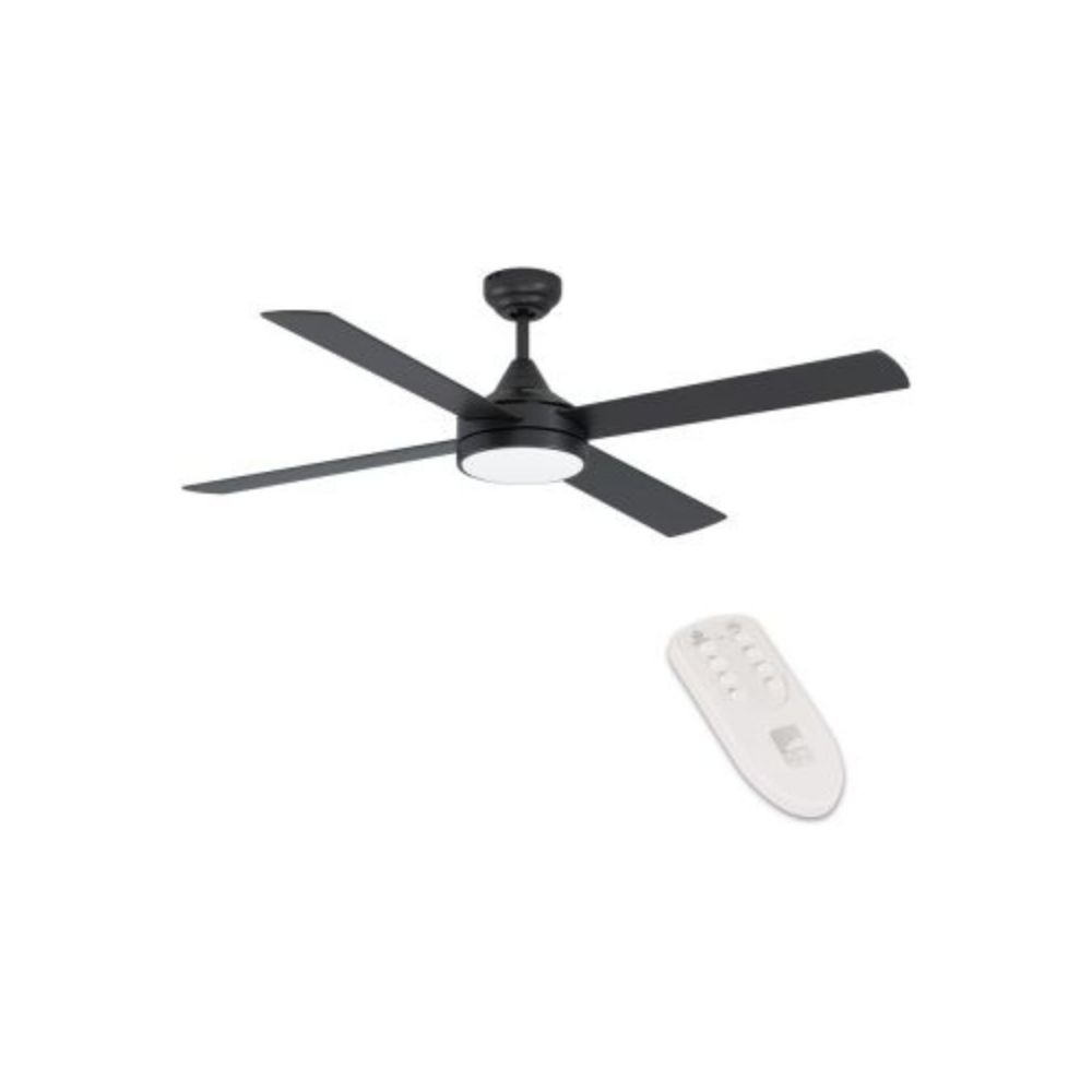 Eglo Plafonnier Ventilateur Trinidad Acier Noir - 19W - 2300lm - CCT (830-840-865) - IP201 Eglo Ventilateur de Plafond Trinidad Acier Noir