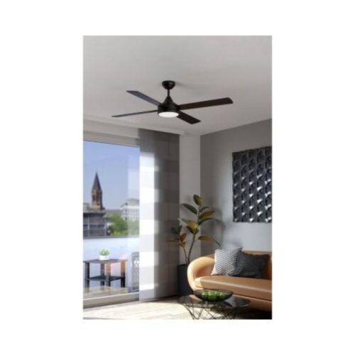 Eglo Plafonnier Townshend 5 Acier Bois Noir | IP20 - Convient pour 3x E27