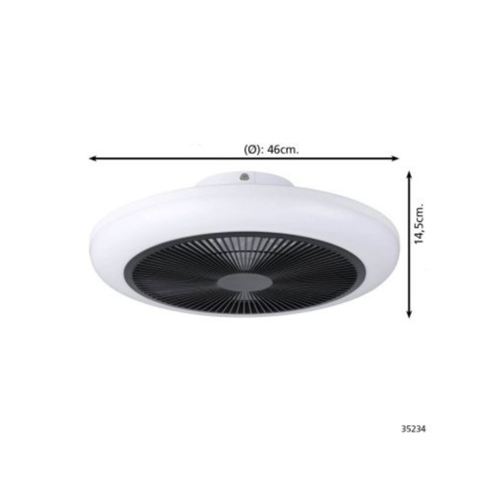 Eglo Ventilateur de Plafond Sayulita 1 Blanc et Noir Dimmable