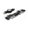 Kit d'adaptateurs USB Delock 18612 - 10 éléments avec Câble Rétractable 1,20 m - Noir