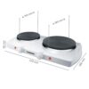 MELISSA Plaque chauffante électrique double 2300 W - Ø 18,5 cm + 15,5 cm